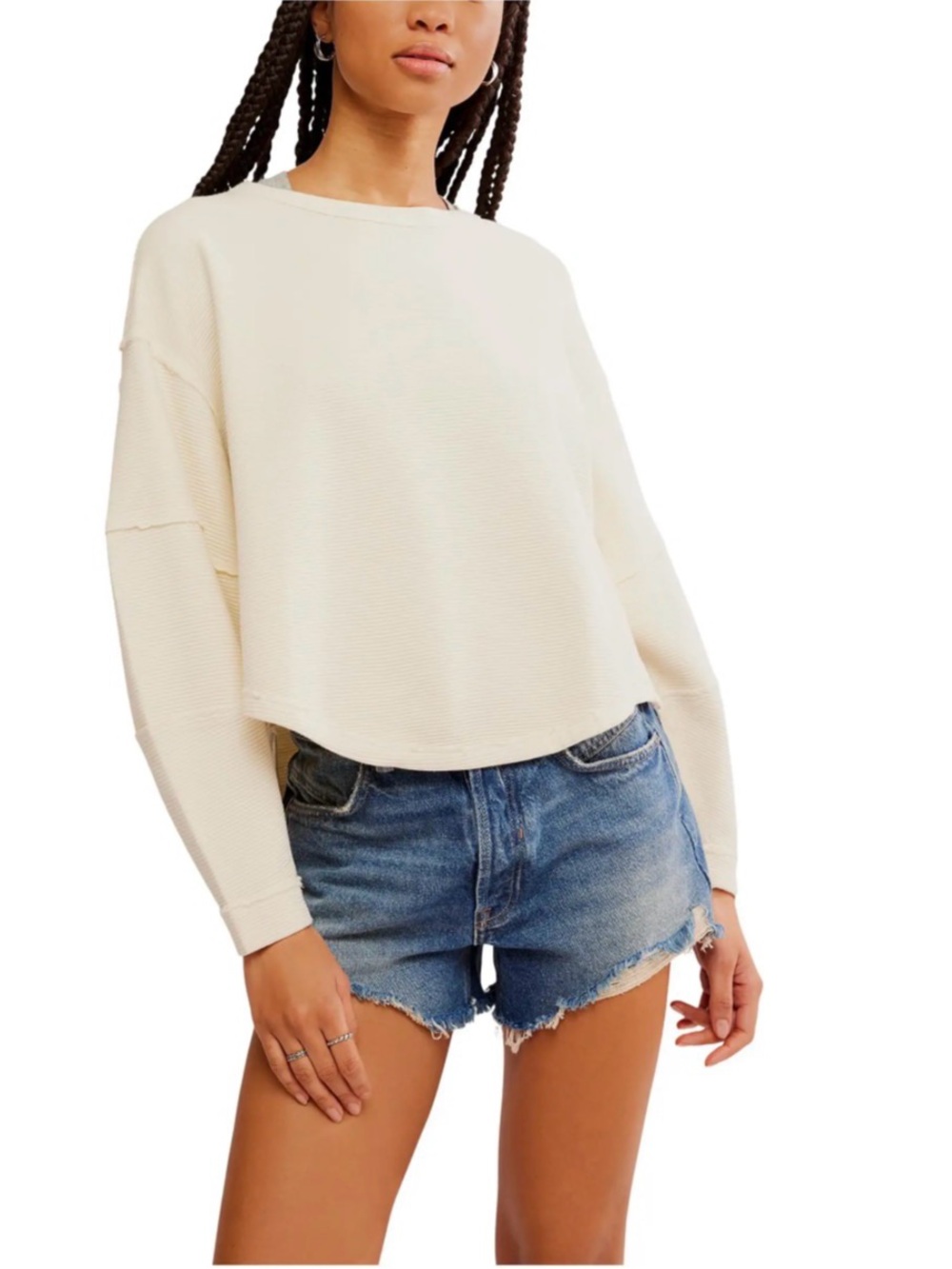 Free People We the Free Total Eclipse top in Clean Ivory size XL